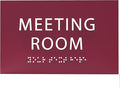 ADA CENTRAL SIGNS - 6" X4" Meeting Room Sign - ADA Compliant Tactile Graphics Grade 2 Braille Text Acrylic Wall Sign | Privacy, Interview, Room Name Sign for Schools, Hospitals, Offices, & Apartments