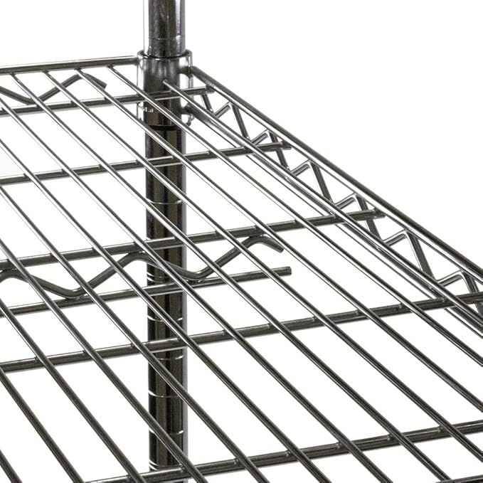 Shelving Inc. 8"D x 36"W x 84"H Chrome Wire Tiered Shelf with 5 Shelves, 800lbs Capacity Each, NSF Certified
