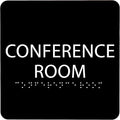 ADA CENTRAL SIGNS - 6" X6" Conference Room Sign- ADA Compliant Tactile Graphics Grade 2 Braille Text Acrylic Wall Signs - Authorized Personnel Only, Meeting Privacy Door Sign for Schools, and Offices