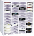 Krafetto 48 Grids Ink Pad Storage Rack, Wall-mountable Stamp Pad Organizer Holder Compatible with Slim Ink Pads（Grid Size 3" W × 3.9" D × 0.9" H）