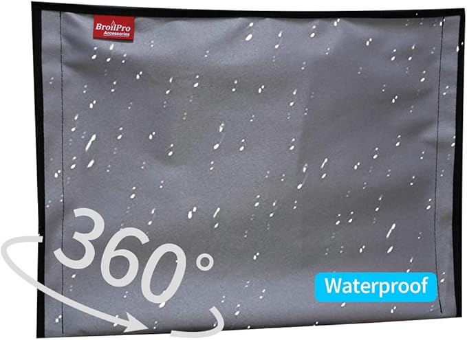 BroilPro Accessories Outdoor 32" TV Set Cover,Scratch Resistant Liner Protect LED Screen Best-Compatible with Standard Mounts and Stands (Gray)