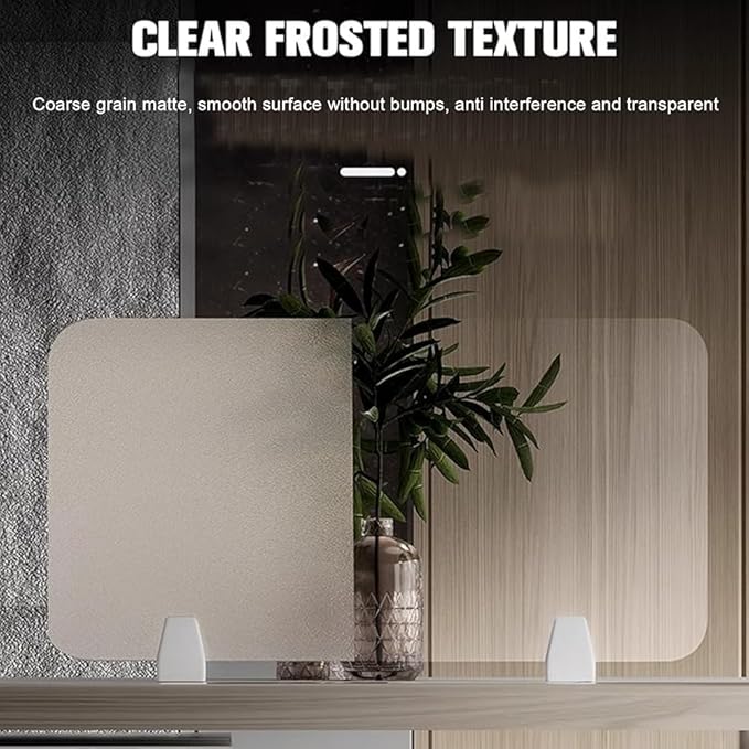 RCJCQSR Acrylic Frosted Privacy Free Standing Screen, Visual Distractions Privacy Panel Portable Desk Divider Guard for Table Top Workstation for Home Office(Size:90x30cm(35.4x11.8))