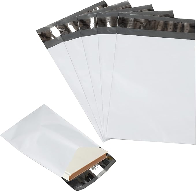 500 Pack Secure Seal White Poly Mailers - 19x24 Safe Shipping Bags - E-Commerce Self Sealing 2 Mil Poly Envelopes for Shipping