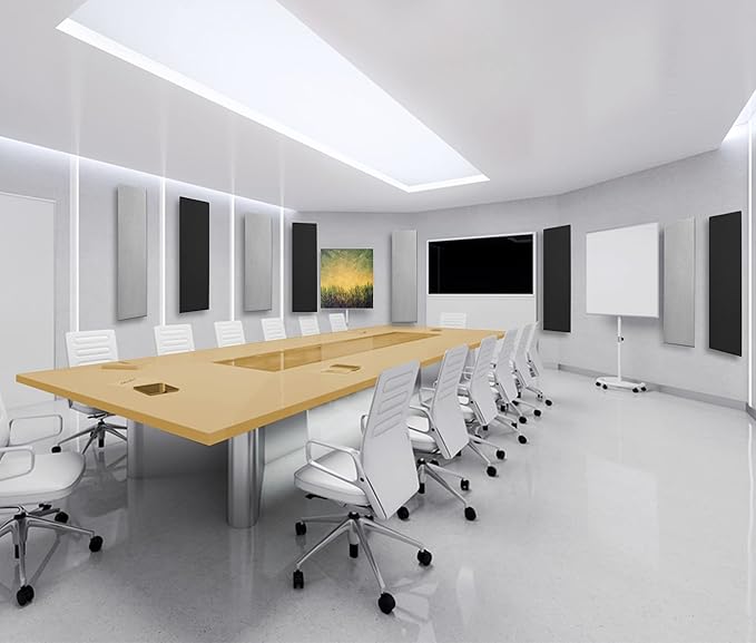 Tönnen Acoustic Panel Black | Fiberglass 2-pack | Professional sound absorbing Panel | Decorative sound proof panel | acoustic wall panel (36x13x2 in) - Black