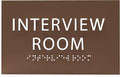 ADA CENTRAL SIGNS - 6" X4" Interview Room Sign - ADA Compliant Tactile Graphics Grade 2 Braille Text Acrylic Wall Sign | Privacy, Meeting, Room Name Sign for Schools, Hospitals, Offices, & Apartments