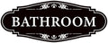 Bathroom Sign Sticker for Business and Home，Self-adhesive Cute Bathroom Decor for Door，Waterproof Vinyl Restroom Sign for Home，Office，Shop（Black）