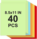 Cardstock 8.5 x 11, 5 Colors Colored Printer Paper 75 lb/200 gsm, 40 Sheets Colored Card Stock, Assorted Colors Construction Paper for Invitations, Diy Cards, Business Cards, Drawing etc