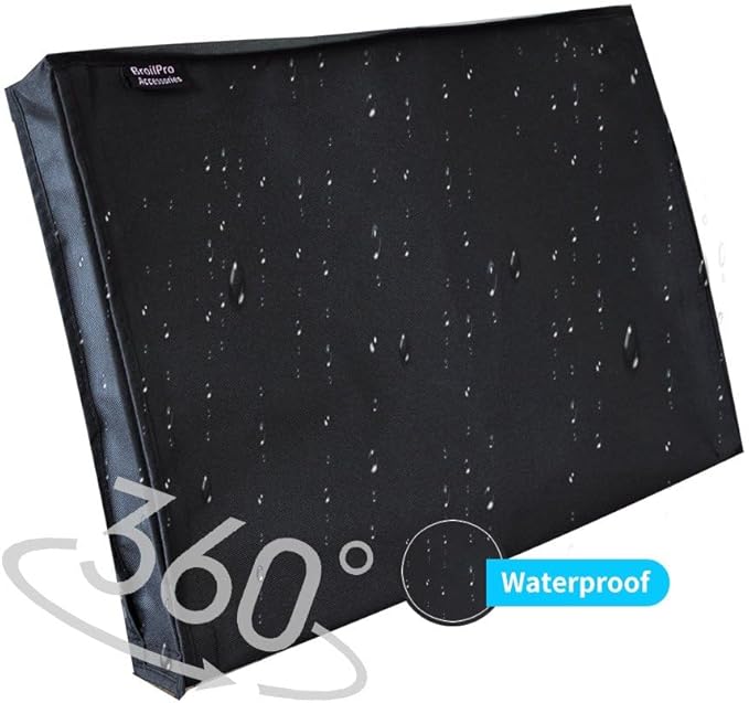 BroilPro Accessories Outdoor 55" TV Set Cover,Scratch Resistant Liner Protect LED Screen Best-Compatible with Standard Mounts and Stands (Black)