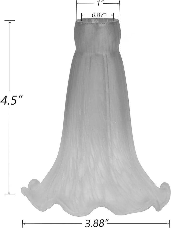 Bieye LS12S Lily Flower Blown Glass Lampshade (Yellow Pink, Opening I.D. 0.87" x O.D. 1")