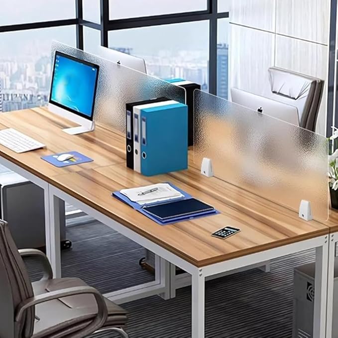 RCJCQSR Acrylic Frosted Privacy Free Standing Screen, Visual Distractions Privacy Panel Portable Desk Divider Guard for Table Top Workstation for Home Office(Size:60x30cm(23.6x11.8))