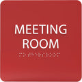 ADA CENTRAL SIGNS - 6" X6" Meeting Room Sign - ADA Compliant Tactile Graphics Grade 2 Braille Text Acrylic Wall Sign - Privacy Interview Room Name Door Sign for Schools Hospitals Offices & Apartments