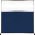 Versare Hush Screen Portable Room Divider | Workstation Wall Divider | Freestanding Privacy Hush Panels | Clear Windows | Fabric Office Divider Screen | Great for Room Separation