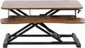 VIVO 32 inch Desk Converter, K Series, Height Adjustable Sit to Stand Riser, Dual Monitor and Laptop Workstation with Wide Keyboard Tray, Vintage Brown Top, Black Frame, DESK-V000KN