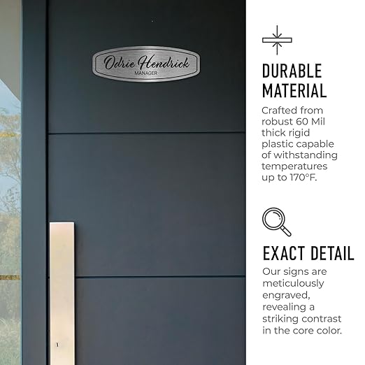 Custom Wall or Door Sign, Personalized Round Plaque Engraved Message for Bussiness, Property and Home Indoor/Outdoor, 2x6 Inches, Made in USA by Sigo Signs