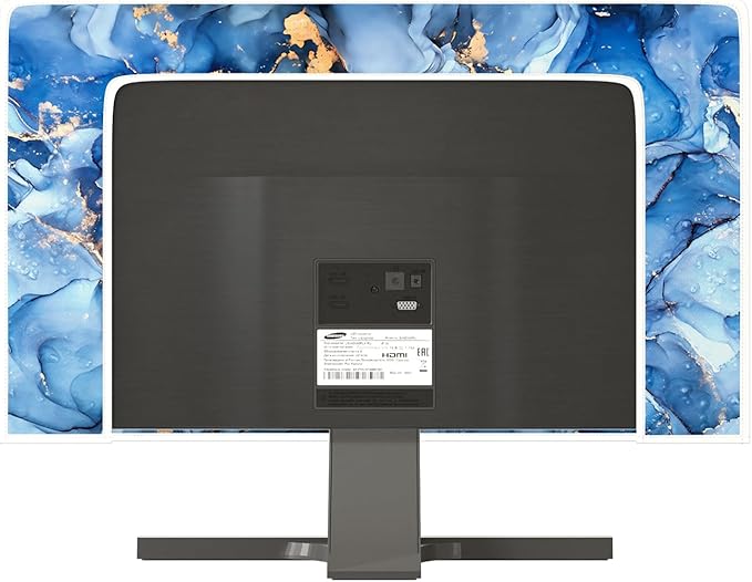 Baocicco Navy Blue Gold Marble Waterproof TV Dust Cover 50, 51, 52 Inch Creative Texture Grain Television Screen Cover Abstract TV Display Protectors Protective LED LCD OLED TVs Dust-Proof