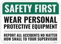 1PC Safety Sign, 14 x 10 Inches - Aluminum - Safety Decorations Posters For Workplace - Wear Personal Protective Equipment