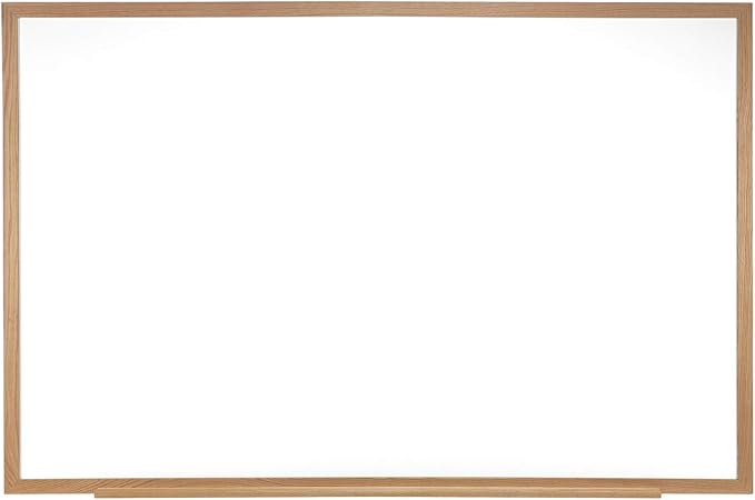 Ghent M1 Porcelain Magnetic Whiteboard, Wood Frame, 4'H x 7' 4" W