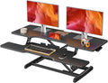 JYLH JOYSEEKER 42 inch Standing Desk Converter, Height Adjustable Desktop Standing Desk with Keyboard Tray for Two Monitors, Sit to Stand up Desk Riser Computer Workstation for Home Office, Black