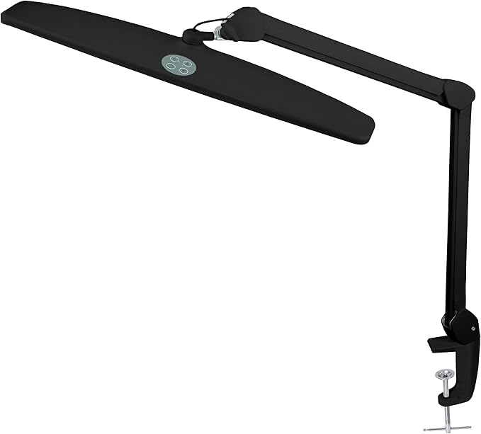 Neatfi Elite HD XL Task Lamp, 3 Adjustable Light Modes, 22 Inches Wide, 2260 Lumens, 84PCS SMD LED, Super Bright Desk Light, Non-Polar Dimming (CCT with Clamp, Black)