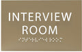 ADA CENTRAL SIGNS - 6" X4" Interview Room Sign - ADA Compliant Tactile Graphics Grade 2 Braille Text Acrylic Wall Sign | Privacy, Meeting, Room Name Sign for Schools, Hospitals, Offices, & Apartments