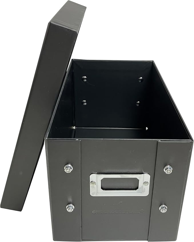 CheckOutStore Black Stamp & Die Craft Scrapbook Storage Pocket Box - 10 x 6 x 6 (Pack of 2)