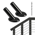 RiaYer 40 Pack 45 Degree Angle Protective Sleeves, Black Cable Railing Corner Protector Sleeve Beveled for 1/8" Wire Rope, T316 Marine Grade Cable Railing Kit with Two Drill Bit for Wood Posts HF039B