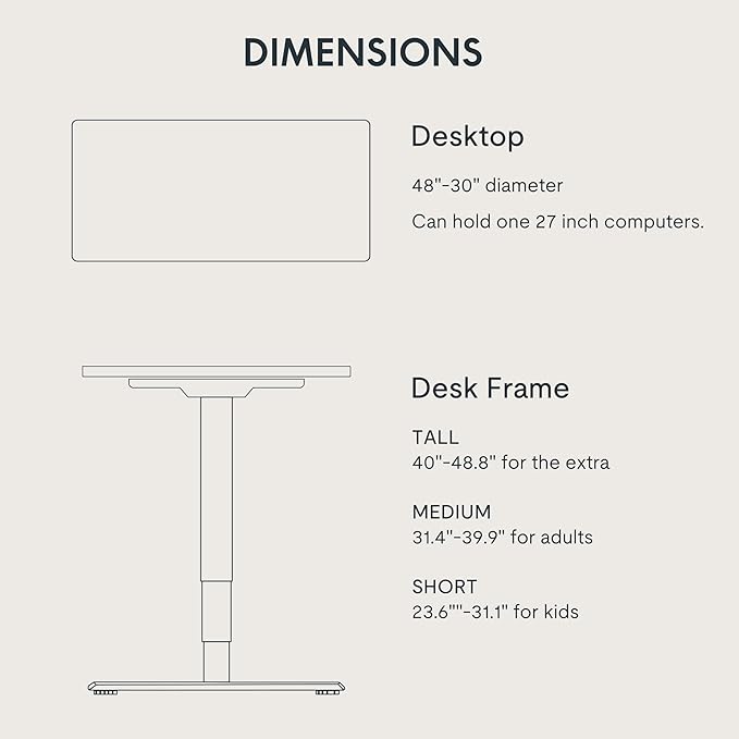 FLEXISPOT E6 3-Stage Dual Motor Electric Standing Desk 48 x 30 Sit Stand Up Desk, Holds 220 lbs, Adjustable Height w/Memory Presets, One-Piece White Desktop & Black Frame, Ships in 2 Boxes