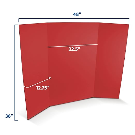 Flipside Products 36” x 48” Project Boards for Presentations, Science Fair, School Projects, Event Displays and Trifold Picture Board, Proudly Made in USA – Assorted Colors - 24 Pack
