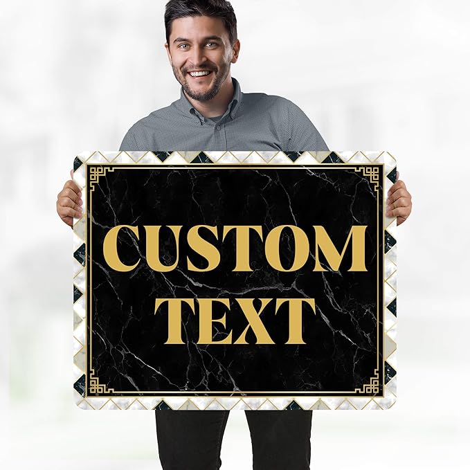 Custom Sign, Custom Street Sign, 11 Font Colors, 13 Font Styles, 4 Hole Options, 22 Sizes, 24x30 Inches, Rust Free DiBound, Fade Resistant, Made in USA by My Sign Center (Marble Tile)