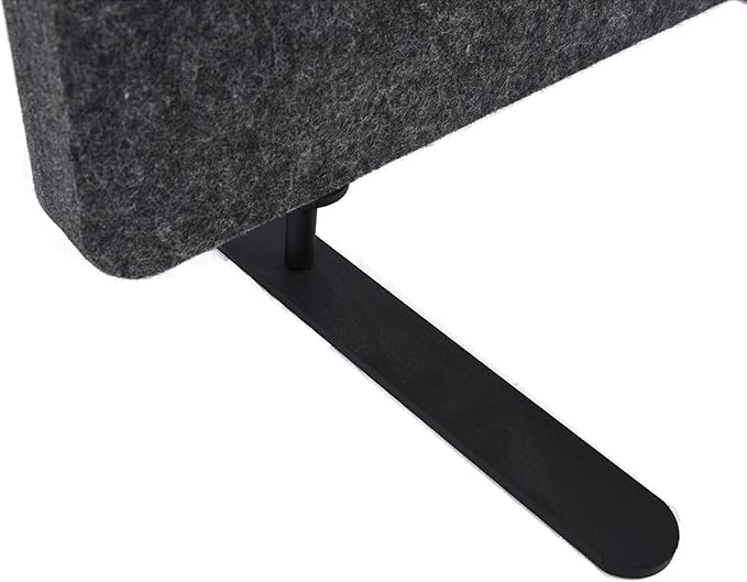 Stand Up Desk Store ReFocus Raw Freestanding Acoustic Desk Divider Privacy Panel to Reduce Noise and Visual Distractions (Anthracite Gray, 23.6" x 62")