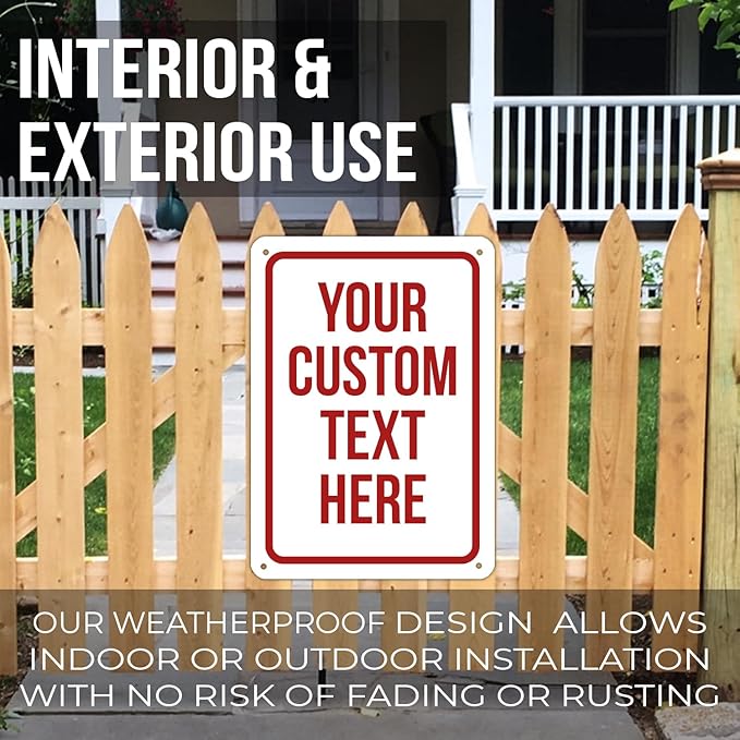 Custom Sign, Personalized Signs for Office, Business, Workplace, Warehouse, Airbnb, Warning Label, Delivery Red Border Signs, 8 x 12 Inches, Rust Free PVC, Waterproof, Hazard Information, Made in USA (Multi-color, 8 x 12")