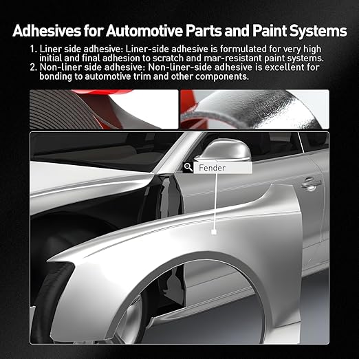 Automotive Acrylic Plus Attachment Tape 0.39" x 18Ft Made of 3M Double Sided Tape PT1100 Heavy Duty for Moldings Claddings Panels Pads and Other Car Automotive Applications