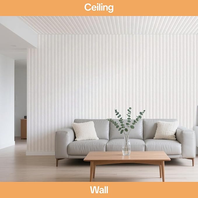 Tao.space 6 Pack Acoustic Panels 3D Wave Sound Proof Foam for Walls, 47.2"x11.8" Self-Adhesive Sound Absorbing Panels for Noise Reduction in Home Office & Studio, Decorative Wall Tiles (White)