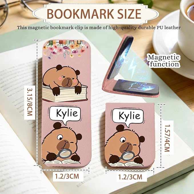 Magnetic Bookmark Clip Personalized for Readers, Custom Name Magnetic Page Marker for Books,Funny Bookmark Gifts for Book Lover, Teachers, Student, Women and Firends