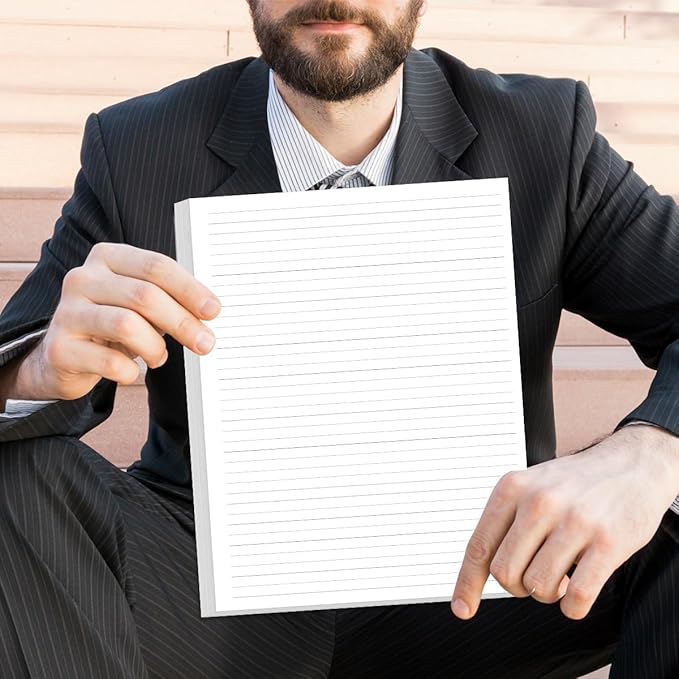 (2-Pack) Unpunched Line Paper - 200 Sheets/400 Pages Loose Leaf Paper Line Refills, Letter Size, 100gsm, White, 8.5" x 11"