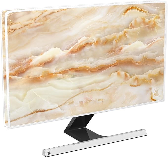 Baocicco Abstract Waterproof TV Screen Cover with Marble Design Aesthetic Television Covers for Xmas Decoration Anti-Static Dustproof Protective Cover for LED LCD OLED TVs 50, 51, 52 Inch