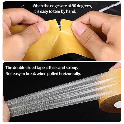 KAIYUER 0.39in x 66FT,Double Sided Tape Heavy Duty,High Stickness Clear Tape for Making DIY Crafts, Paste Photo, Rug Fixed, Floor,Wall Decor,Office Decor,No Glue Residue