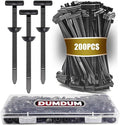200 Pcs Nylon Universal Cable Tie Buckle with PP Storage Box - Multifunctional Zip Ties with Pin & Button, UV Resistant Fasteners for Car Repair, Bumper & Fender Clips (200PCS)