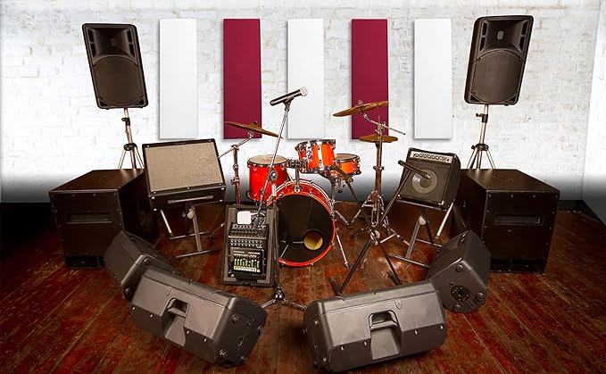 Tönnen Acoustic Panel White | Fiberglass 2-pack | Professional sound absorbing Panel | Decorative sound proof panel | wall panel (36x13x2 in) - White