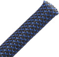 25ft - 1 inch PET Expandable Braided Sleeving – BlackBlue – Alex Tech Braided Cable Sleeve