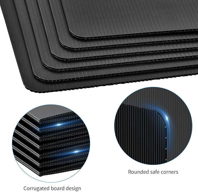2 Pack Desk Dividers for Students - Durable & Waterproof Plastic Study Carrel Divider, Classroom Folders Teacher Supplies, Easy-to-Clean Plastic Privacy Shield Folder Boards for Student Desks, Black