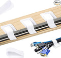 100 Pcs Hook and Loop Cable Straps, Under Desk Cord Management Self Adhesive Cable Ties Adjustable Cord Organizer for Desk Home Office Organization (White)