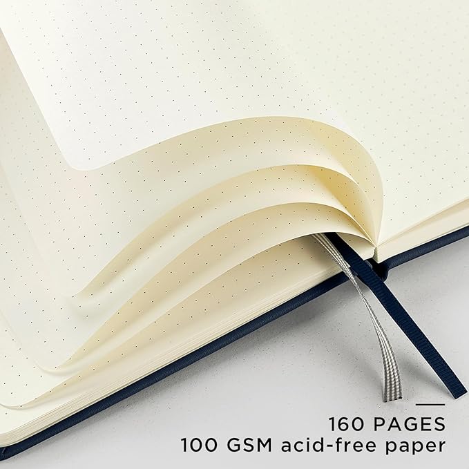 &And Per Se Dotted Journal Notebook, A5 Hardcover Bullet Dotted Journals for Sketching, 160 Pages 100GSM Thick Paper Journaling Notebook for Office School Home, 5.7'' x 8"(Royal Blue)
