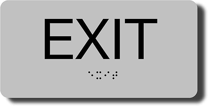 ADA Compliant Sign with Braille (6" x 3" Silver)