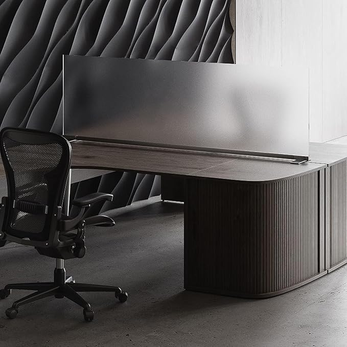 OBEX Acrylic Free Standing Screen, Divider for Desk Privacy Home & Office Partitions for Table Top Workstation, Portable Cubicle Panel for Work, 12" x 48", Frosted