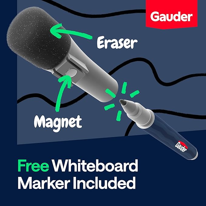 GAUDER Magnetic Dry Erase Labels | 90x Magnetic Labels (3 Inches x 1 Inch) | Dry Erase Magnets for Classroom, Whiteboard and Blackboard