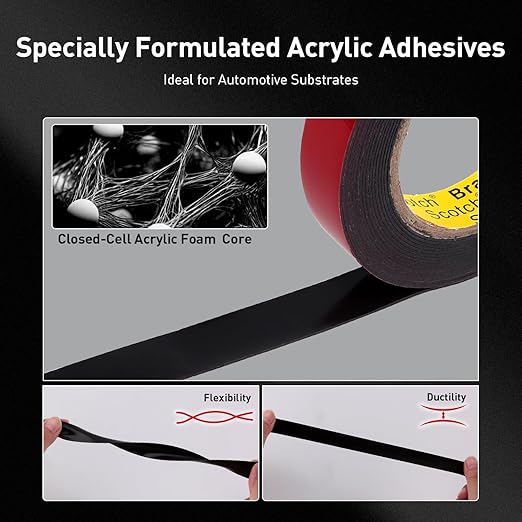 Automotive Acrylic Plus Attachment Tape 0.79" x 18Ft Made of 3M Pack of 2 Double Sided Tape PT1100 Heavy Duty for Moldings Claddings Panels Pads and Other Car Automotive Applications