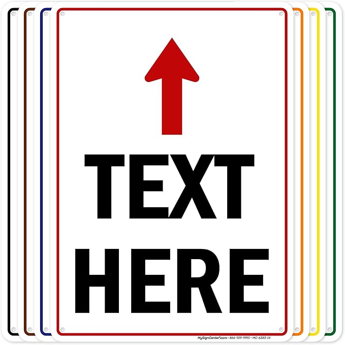 Custom Arrow,Custom Directional Sign, Up Arrow,10x14 Inches, Rust Free .040 Aluminum, Fade Resistant, Made in USA by My Sign Center