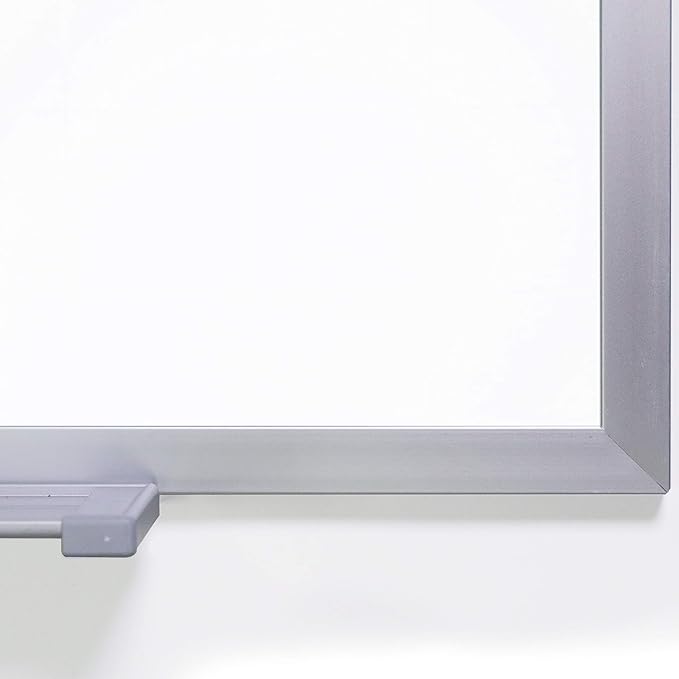 Ghent 4 x 10 Aluminum Frame Porcelain Magnetic Whiteboard, 1 Marker, 1 Eraser