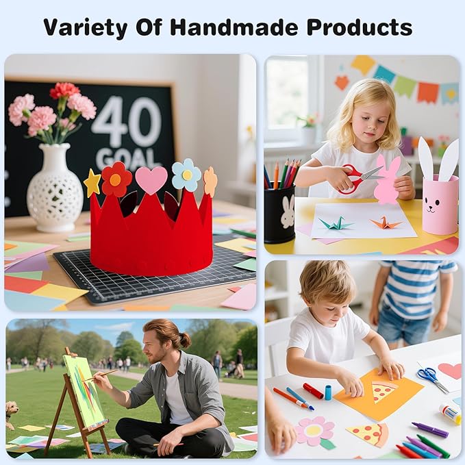 Cardstock 8.5 x 11, 10 Colors Colored Printer Paper 75 lb/200 gsm, 40 Sheets Colored Card Stock, Assorted Colors Construction Paper for Invitations, Diy Cards, Business Cards, Drawing etc